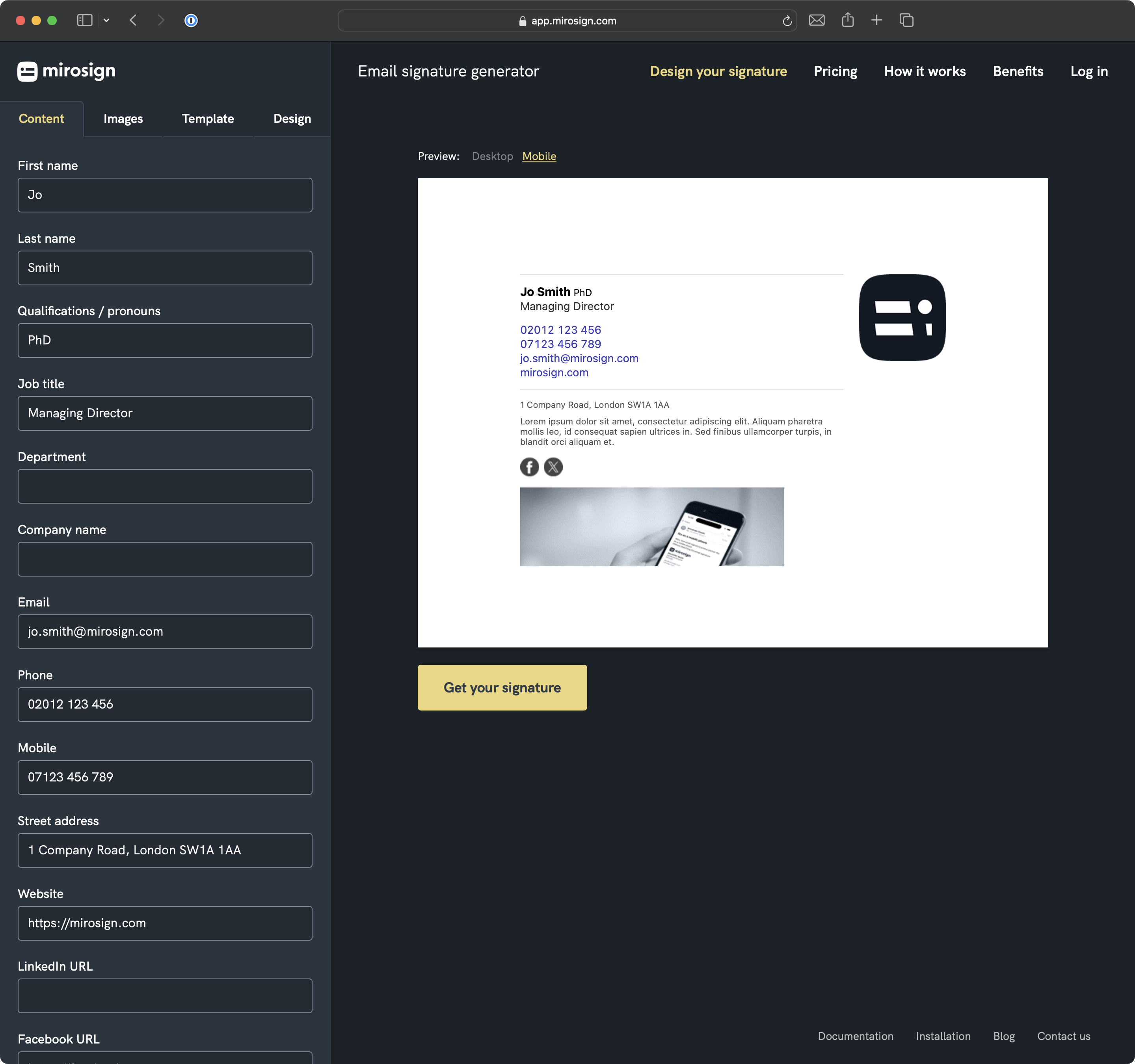 mirosign app