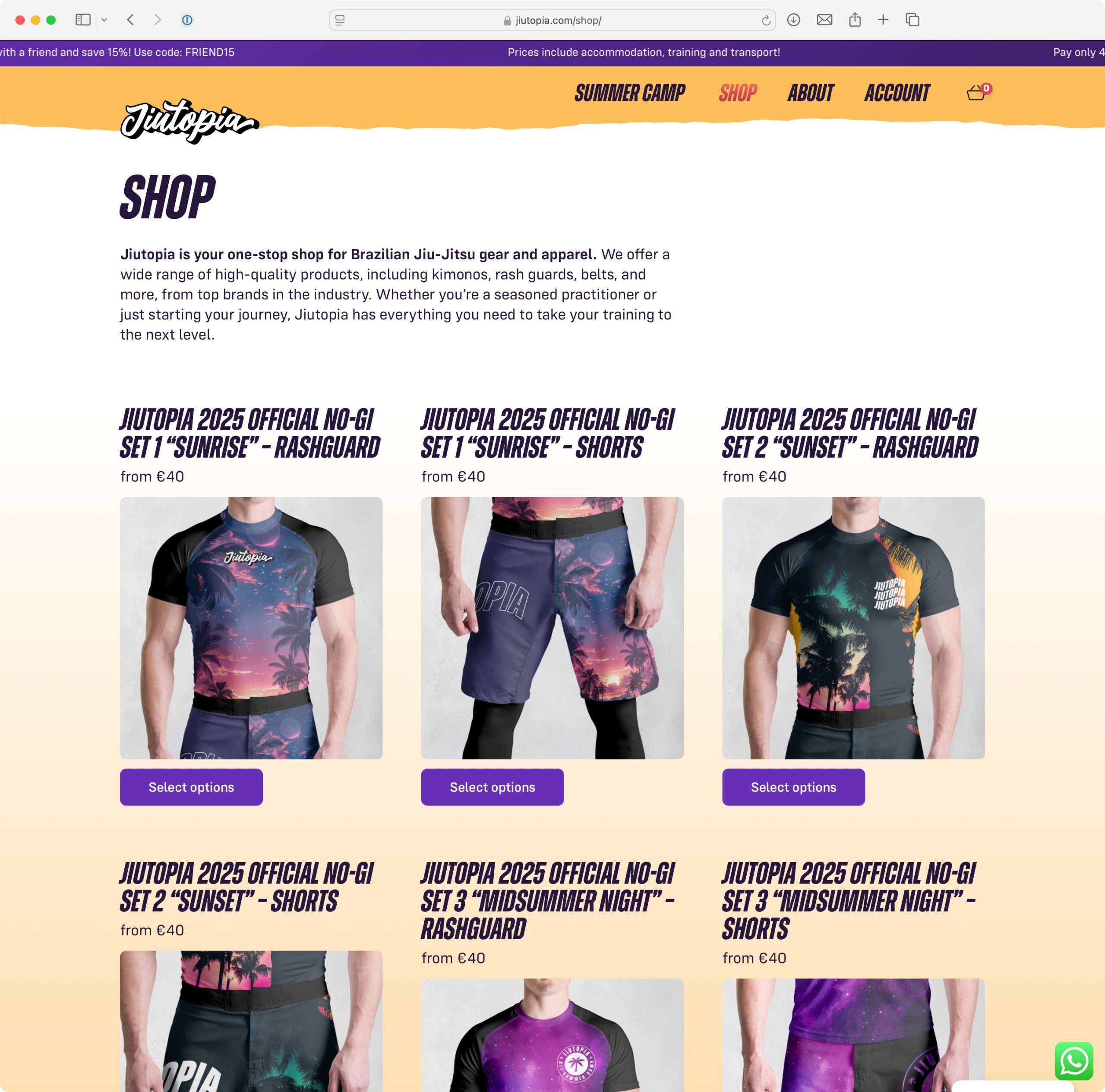 Jiutopia Brazilian jiu-jitsu camp — Jiutopia shop